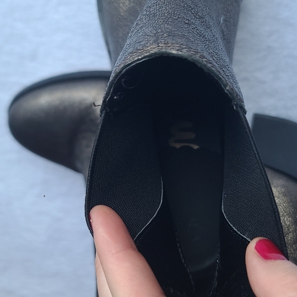 Sam Edelman Bronze Metallic Leather Ankle Boots|Women's Size 10|Block Heel - Picture 9 of 11